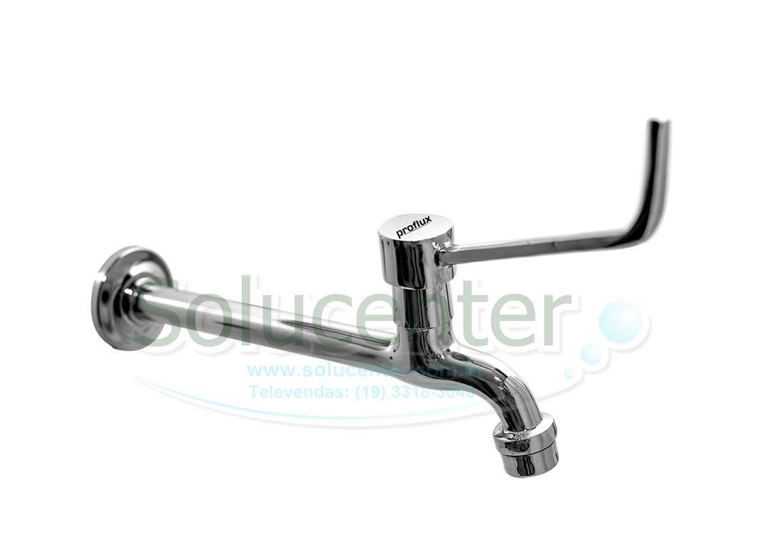 Torneira Clinica Alavanca em Latão Maciço Arejador Fixo de Parede Proflux 19 cm 51.354