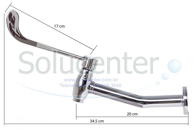 Torneira Clinica Alavanca de Parede Inclinada Cozinha Proflux 22cm 21.044